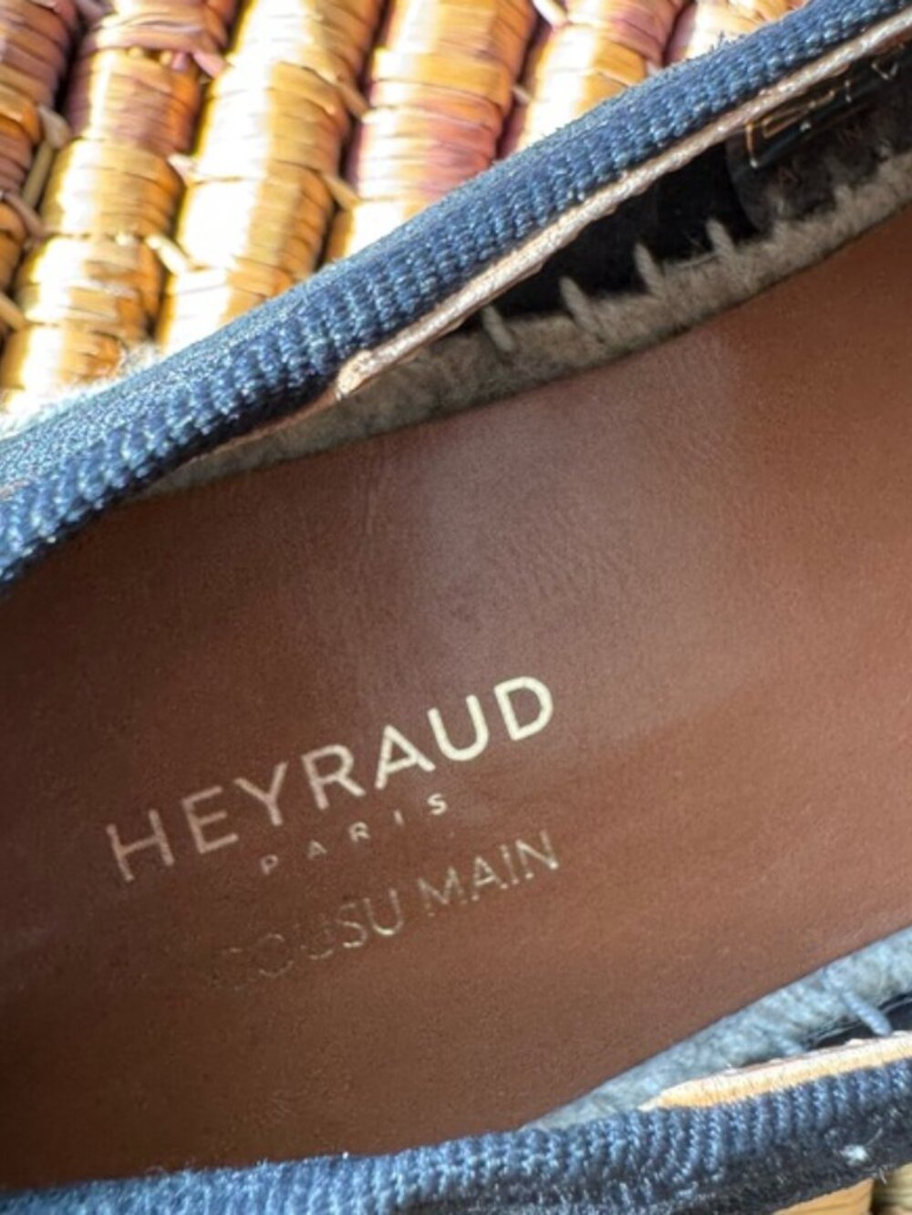 Heyraud made in Spain 9 Elegant Black Leather Espadrilles - Picture 6 of 7